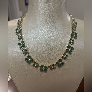 Ann Taylor Green and Gold Floral Necklace